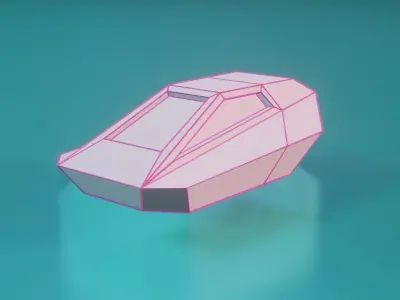 Low Poly Stylized Sci-Fi Hover Car Low-poly 3D model
