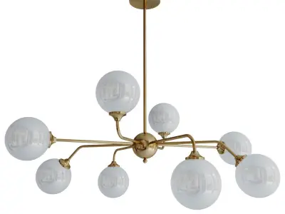 Luxury Glass Ball 8 Chandelier 3D model