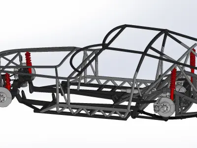 Ferrari 250 GTO Chassis Frame - Engine - Wheels Pack Bundle 3D Model Collection