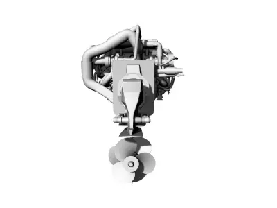 Marine Stern Drive Inboard Engine 3D model