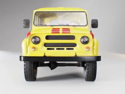 UAZ 3151 Emergency Service version Low-poly 3D model
