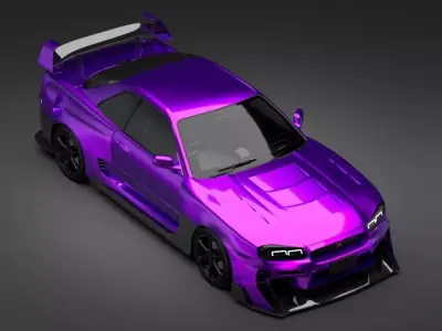 Nissan Skyline R34 STAGE2 Hycade 3D Model HQ Detail Low-poly 3D model