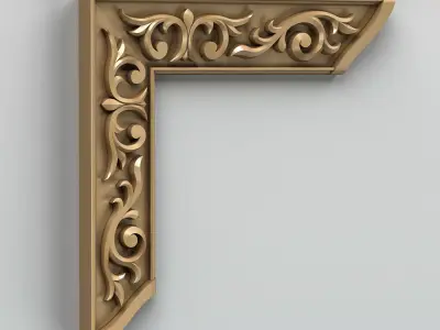 Carved decor corner 001 3D model