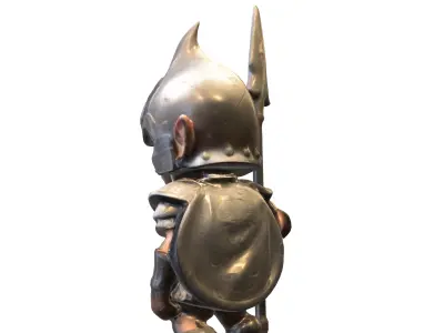 Elf Warrior dungers and dragons Low-poly 3D model