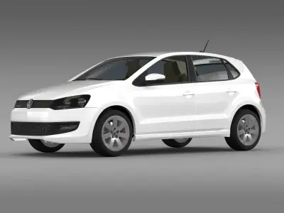 Volkswagen Polo BlueMotion 5d 2010-2013 3D model