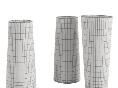 Lara Scobie ceramic vase set of 3 3D model