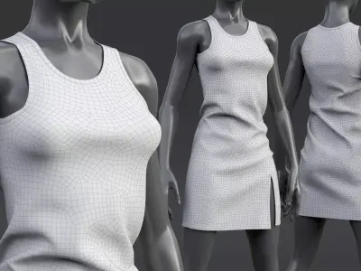 Nike Womens Tank Dress 3D model