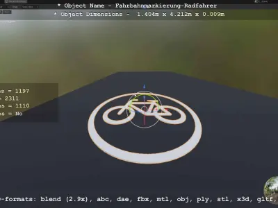 Road Marking Cyclist - Fahrbahnmarkierung Radfahrer Free 3D model