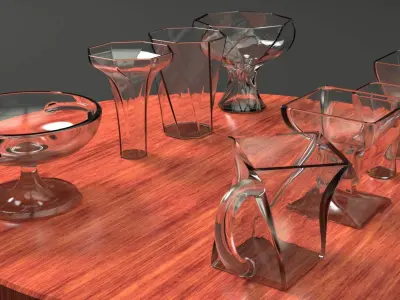 A set of 8 vases 3D model