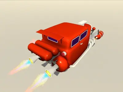 Rocket Car Pack 3D  Low-poly 3D model
