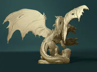5 headed dragon 3D print model