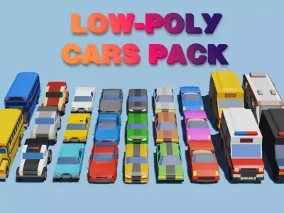 Low Poly Cars Pack Low-poly 3D model