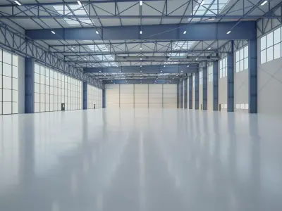 Airplane Hangar Interior 15 Low-poly 3D model