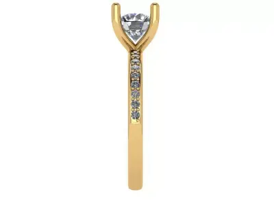 4 prong solitaire ring open shank side view  3D print model