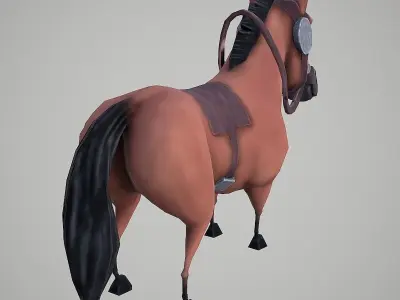 Horse Cartoon Low-poly 3D model
