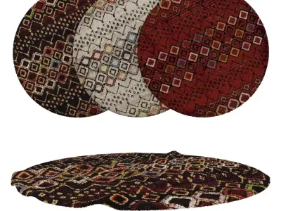 Round Rug Set 305 3D model