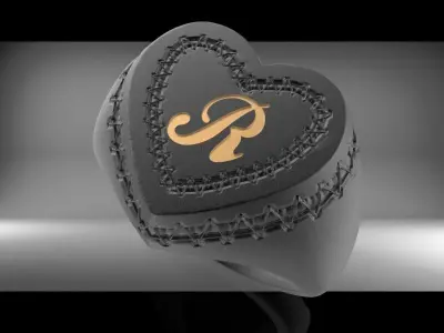 anello cuore 3D print model