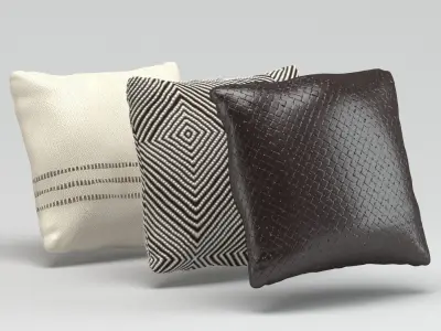 Pillow three pillows with stripes 3D model