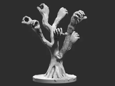 tree hand modern sculpture 3d print model 70 3D print model