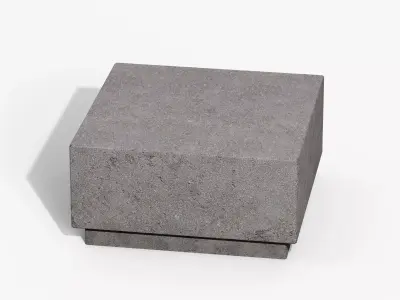 Granite Bollard Seat Low-poly 3D model