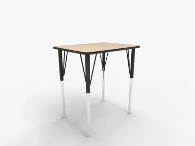 MooreCo Essentials Economy Rectangle Desk in Brown 3D model