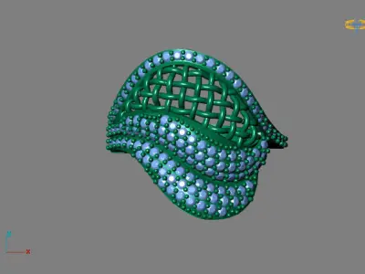 STL 3DM Women Ring Womens Ring Diamonds With Stone Model 3D print model