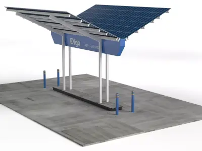 Electric Vehicle Charging Point  EV Station 02 3D model