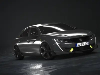 Peugeot 508 PSE 2021 Low-poly 3D model