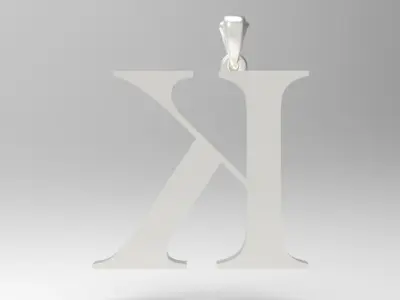 Alphabet Latin K 3D print model