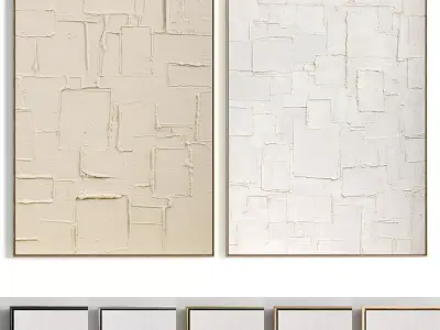 Plaster Two Photo Frame 336 Low-poly 3D model