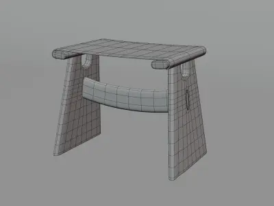 Wooden Stool 3D model