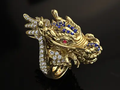 RING DRAGON print model 3dm 3D model