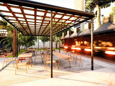 Restaurant Street Food Wood Fire Complex 3D model