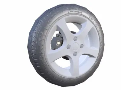 Tyre with Disk Break Low-poly 3D model