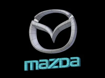 Car Logos - Audi Mazda Kia Mercedes Benz Low-poly 3D model