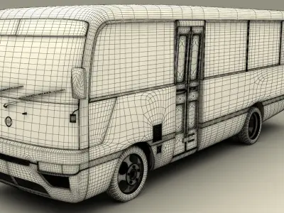 Nissan Civilian Low-poly 3D model