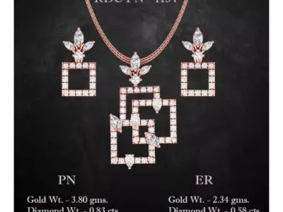 Pendant Earrings combo - 1134 3D print model