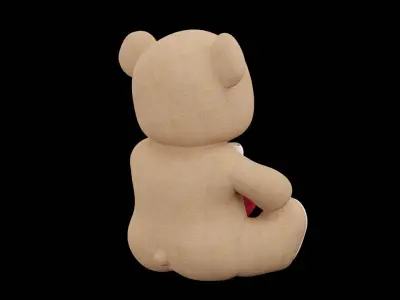 I Love You Teddy Bear Low-poly 3D model