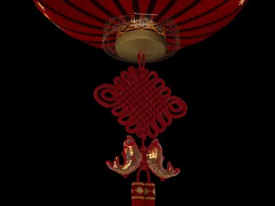 Chinese red lantern  3D model 22