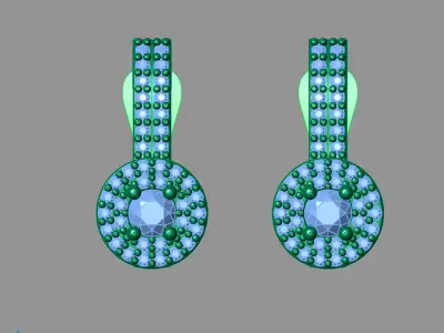 Women Earrings 3DM STL Womens Earring Renders 3D print models   3D print model 27