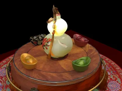  Chinese jade gourd  3D model