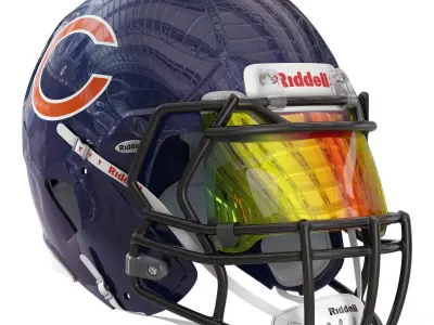 Riddell speed helmet chicago bears 3D model