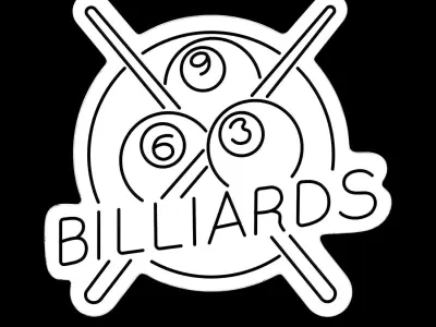 Billiards Neon Sign 3D model