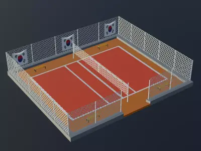 Volleyball Stadium - South Korea Low-poly 3D model