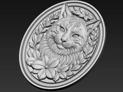 Cat Head Pendant A83 3D print model