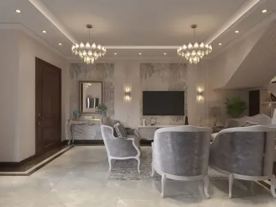 classic luxury livingroom house interior design 3d 3D model
