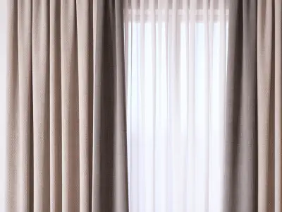 Set 48 Curtains 3D model