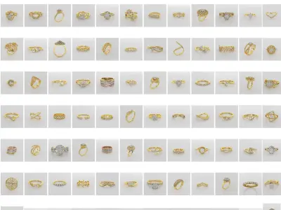 400 FILES Women Ring Womens Rings DIAMONDS Models STL 3DM  3D print model