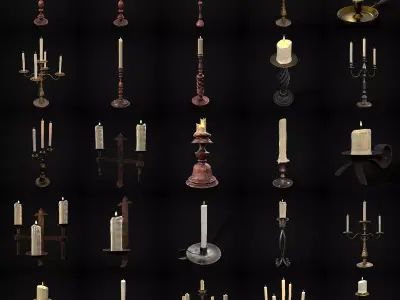 Medieval Lights Mix Two 3D Model Collection