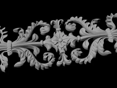 Central decor ornament for furniture 3D model 917